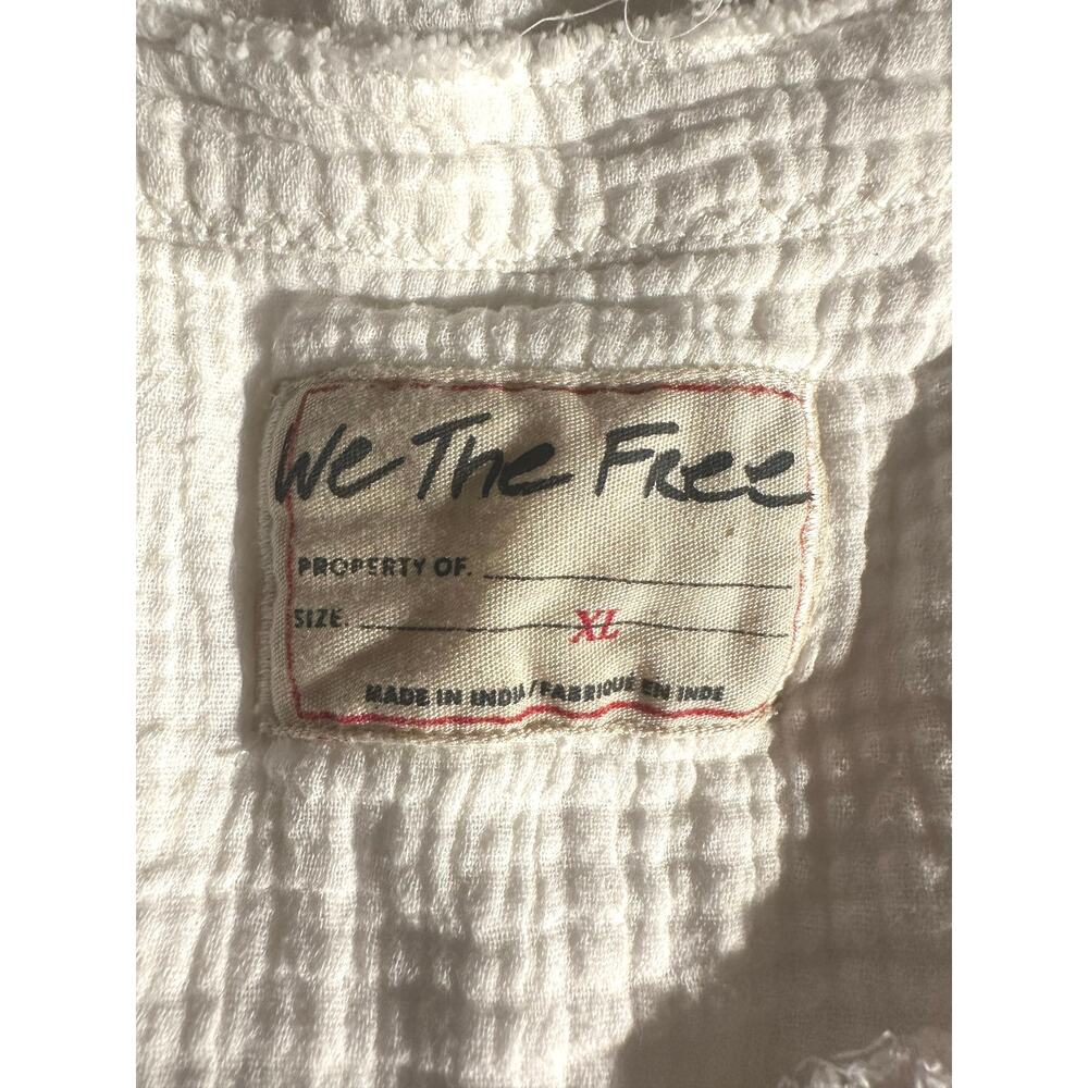 Free People Bohemian Horizons Double Cloth Gauze Swing Top Optic White Large - Picture 12 of 14